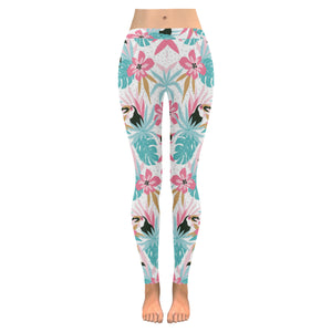 Toucan tropical flower leave pattern Women's Legging Fulfilled In US