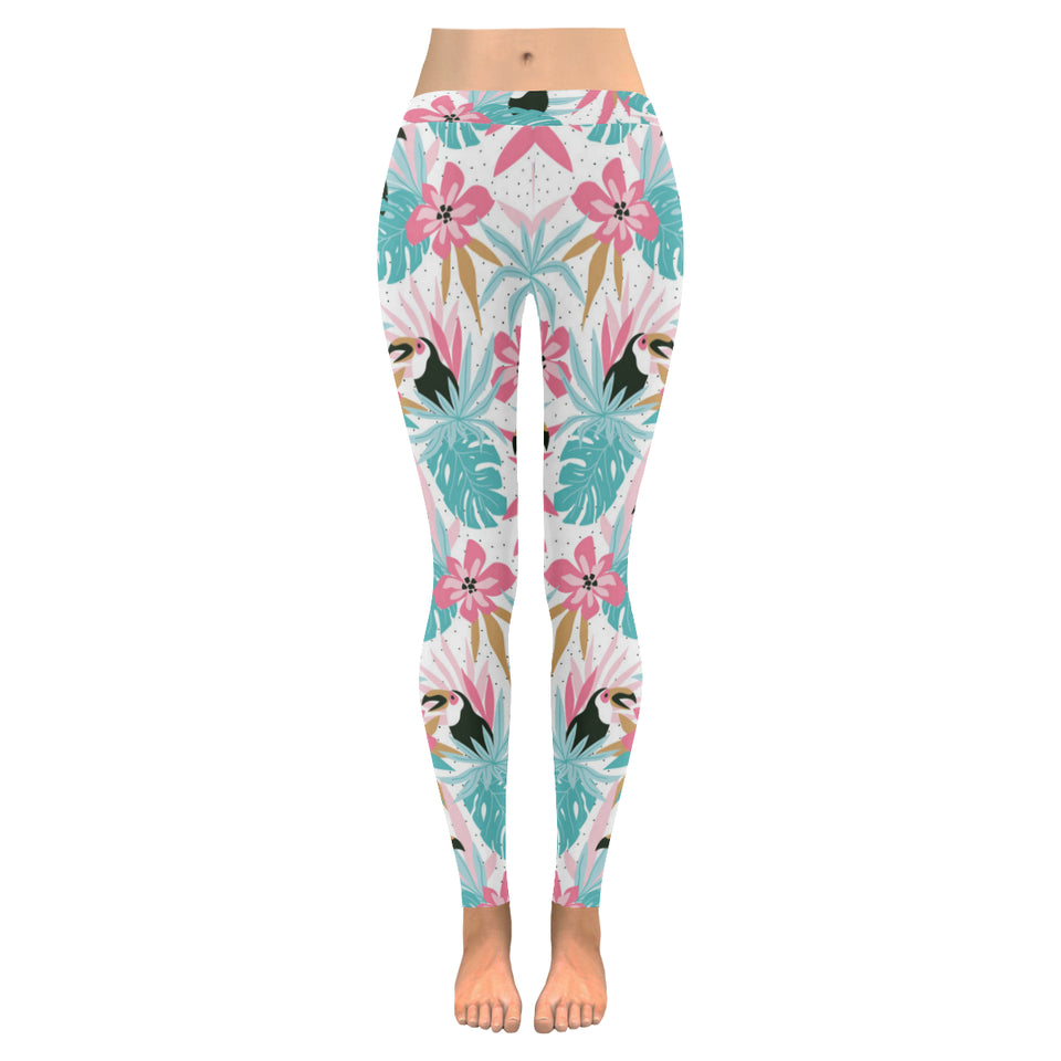 Toucan tropical flower leave pattern Women's Legging Fulfilled In US