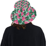 Watermelons tropical palm leaves pattern Unisex Bucket Hat