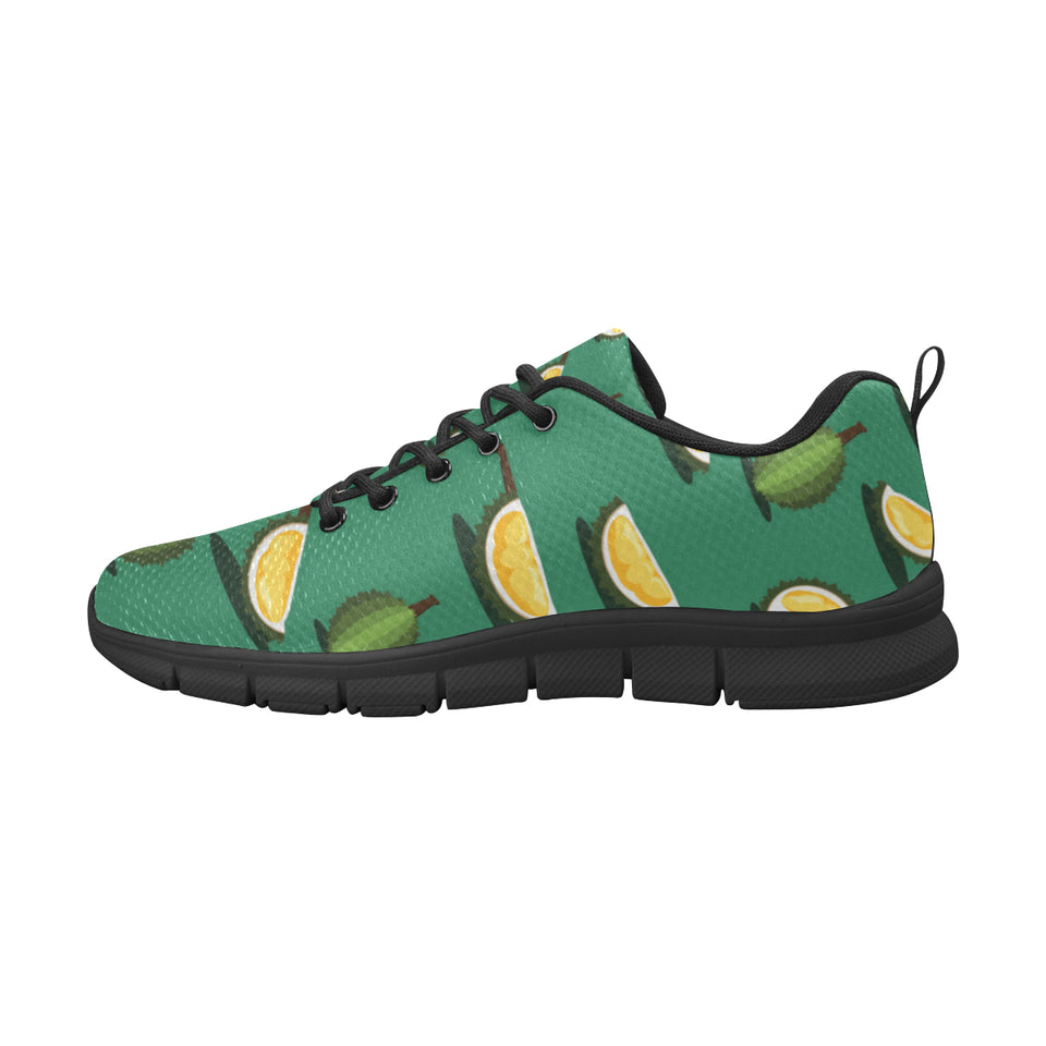 Durian pattern green background Men's Sneaker Shoes