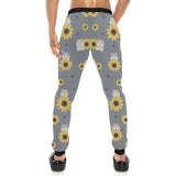 Cute hamster sunflower pattern background Unisex Casual Sweatpants
