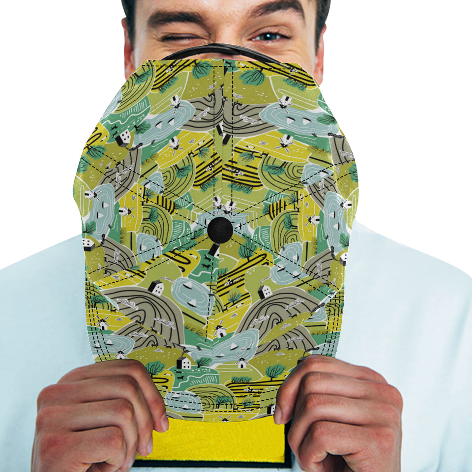 Hand drawn windmill pattern All Over Print Snapback Cap