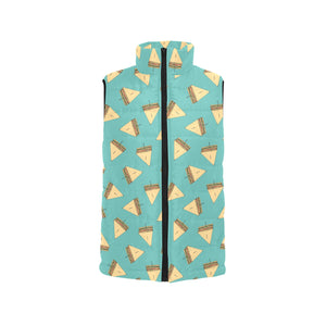 Sandwich Pattern Print Design 03 Women's Padded Vest