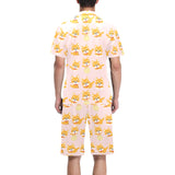 Cute shiba inu dog pattern Men's V-Neck Short Pajama Set