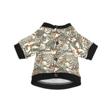 Monkey tropical leaves background All Over Print Pet Dog Round Neck Fuzzy Shirt