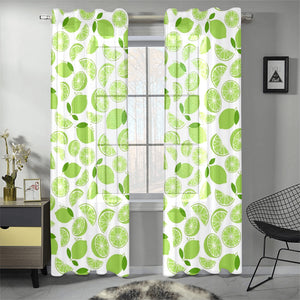 Lime design pattern Gauze Curtain