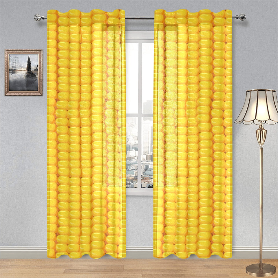Corn Pattern Print Design 04 Gauze Curtain