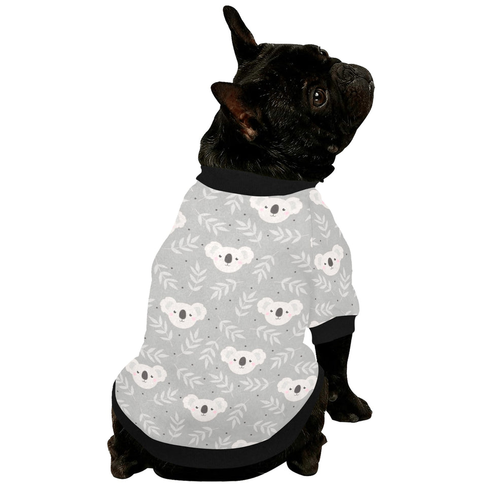 Cute koala leaves pattern All Over Print Pet Dog Round Neck Fuzzy Shirt