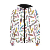 Skate Board Pattern Print Design 05 Men's Padded Hooded Jacket