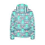 Cute octopuses heart striped background Kids' Boys' Girls' Padded Hooded Jacket