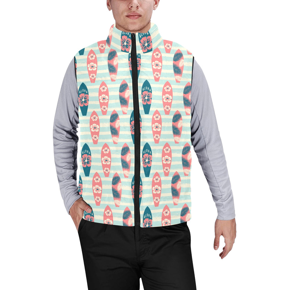 Surfboard Pattern Print Design 02 Men's Padded Vest