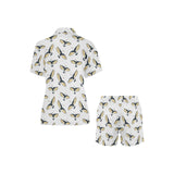 Eagle Pattern Print Design 03 Women's V-Neck Short Pajama Set