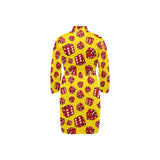 Dice Pattern Print Design 04 Men's Long Sleeve Belted Night Robe