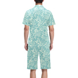 Classic Hand drawn Grape pattern Men's V-Neck Short Pajama Set