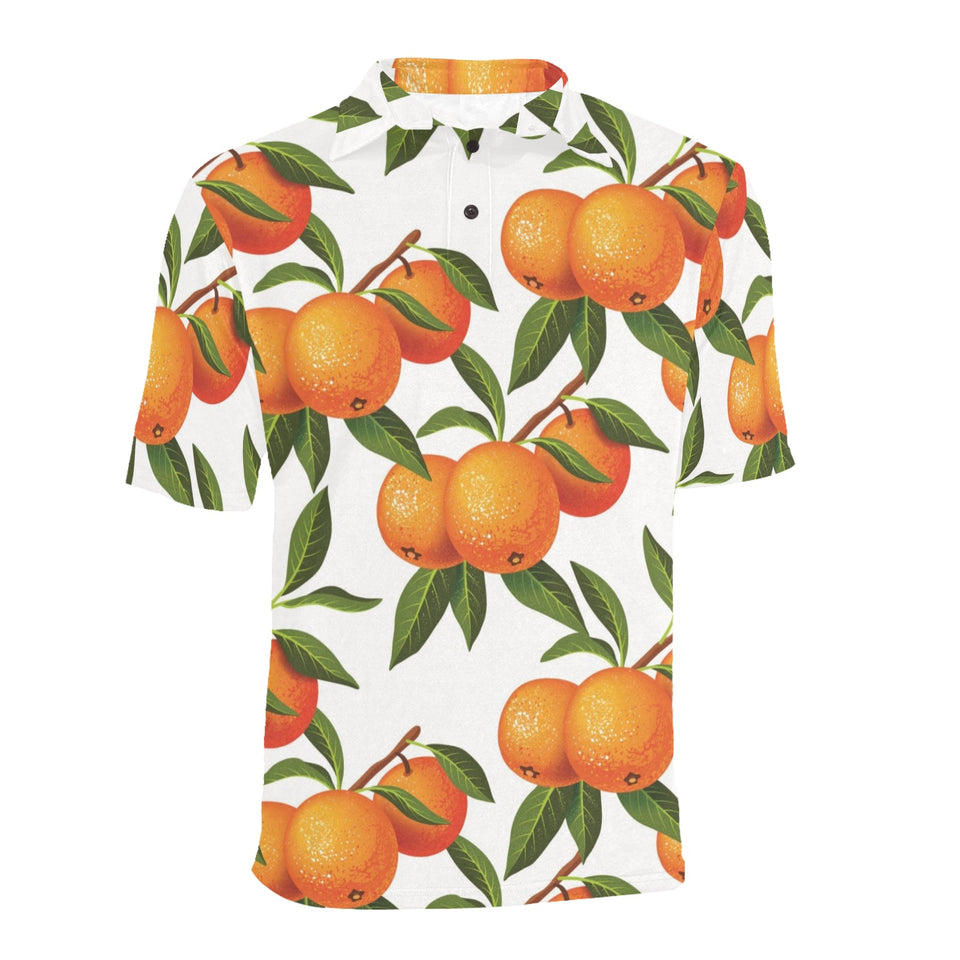Oranges pattern background Men's All Over Print Polo Shirt