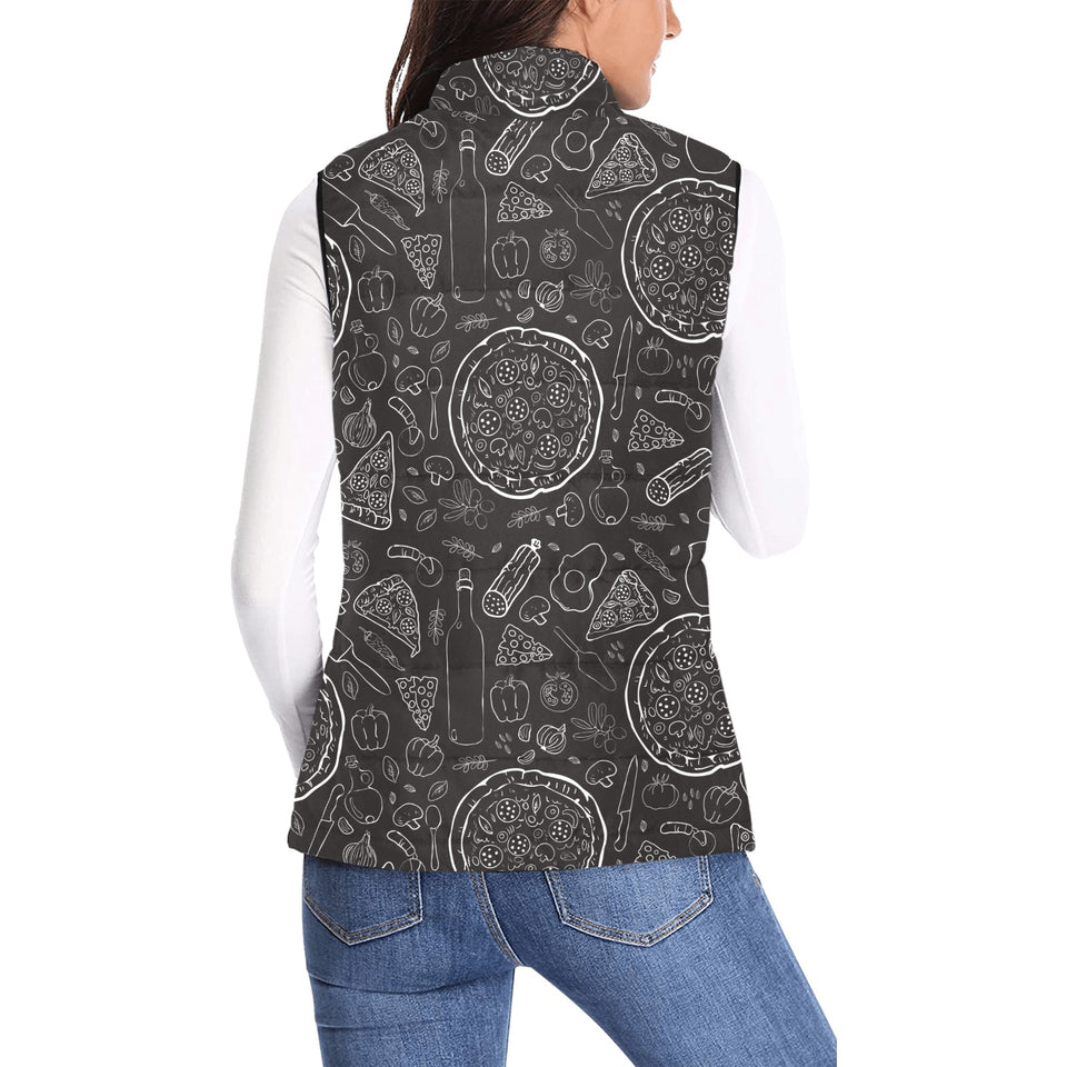 Pizza pattern Women's Padded Vest