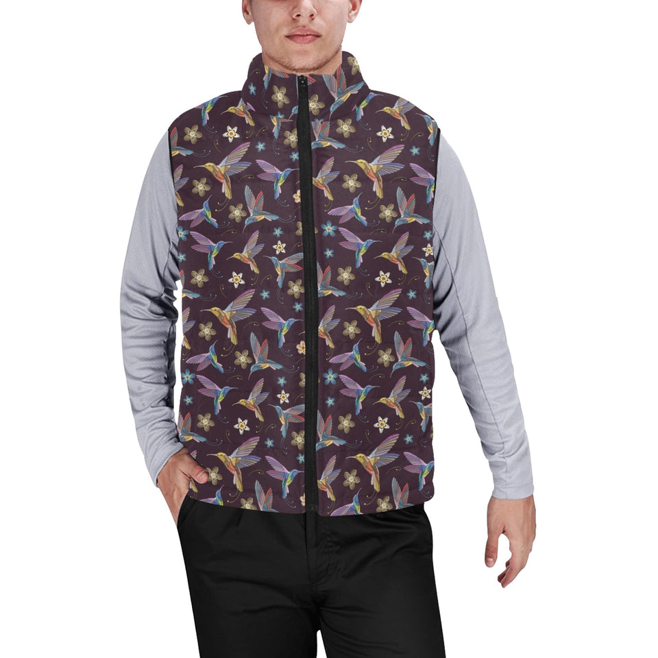 Hummingbird Pattern Print Design 04 Men's Padded Vest