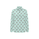 Kangaroo pattern background Women's Long Sleeve Polo Shirt