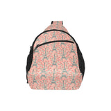 Eiffel Tower Flower Pattern Design 03 All Over Print Chest Bag