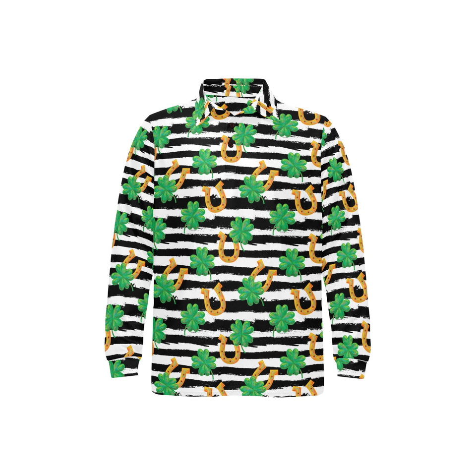 Horseshoes Pattern Print Design 01 Men's Long Sleeve Polo Shirt