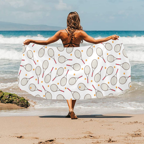Tennis Pattern Print Design 04 Beach Towel
