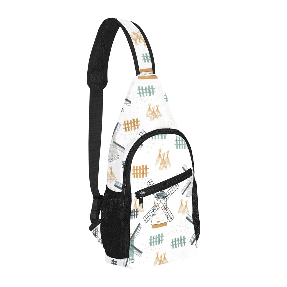 windmill pattern All Over Print Chest Bag