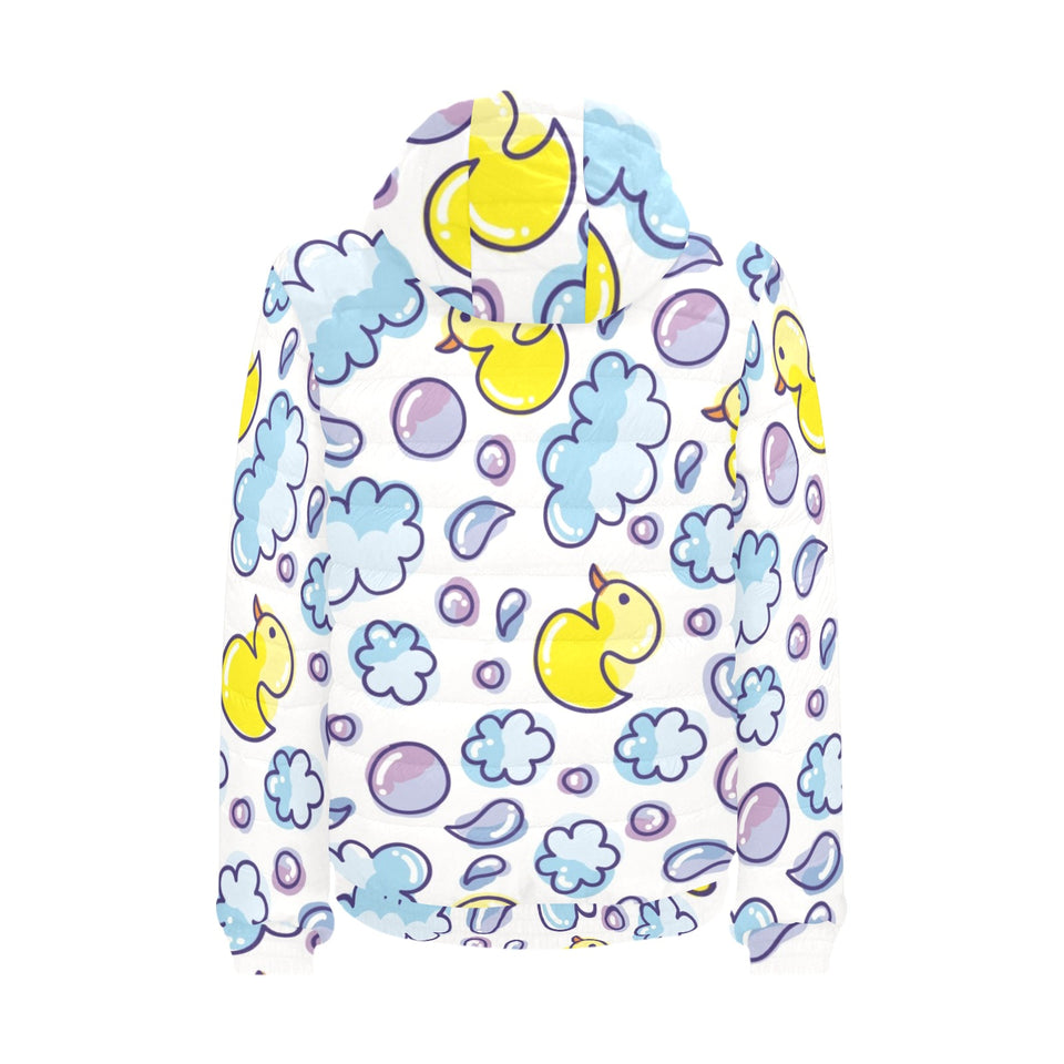 Duck Pattern Print Design 01 Men's Padded Hooded Jacket