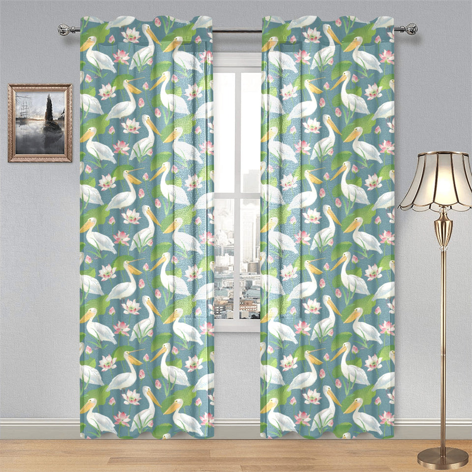 Pelican Pattern Print Design 04 Gauze Curtain