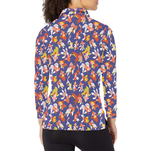 Goldfish Pattern Print Design 04 Women's Long Sleeve Polo Shirt