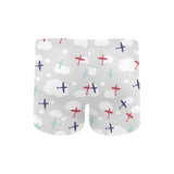 Airplane cloud grey background Men's Swimming Trunks