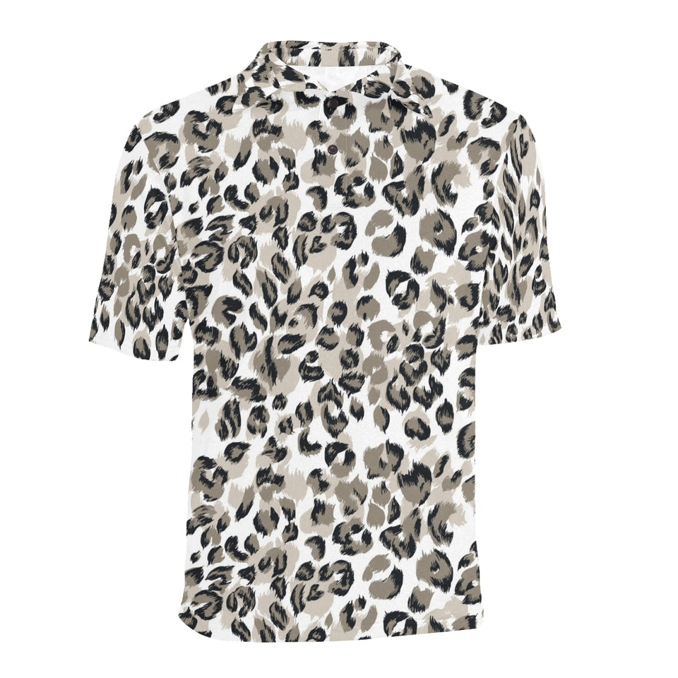 Leopard skin print pattern Men's All Over Print Polo Shirt