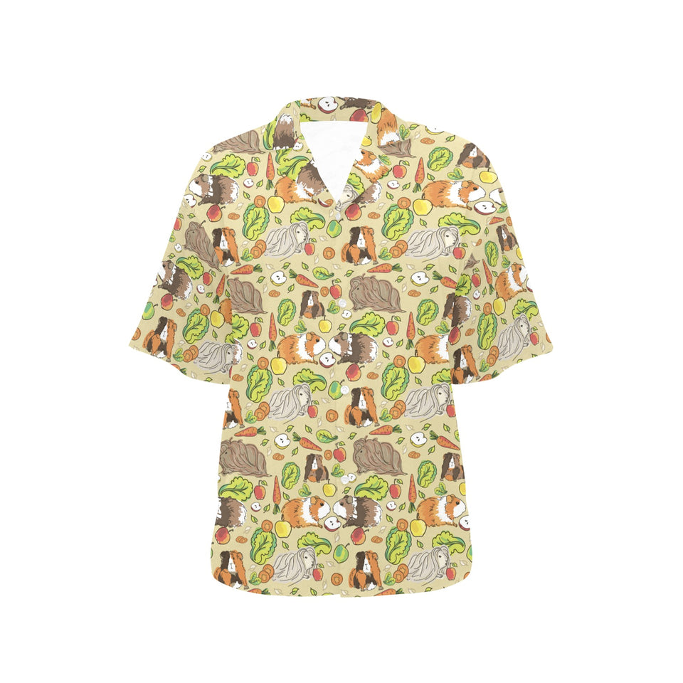 Guinea Pig Pattern Print Design 04 Women's All Over Print Hawaiian Shirt