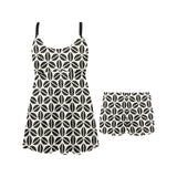 Coffee bean abstract modern pattern Chest Sexy Pleated Two Piece Swim Dress