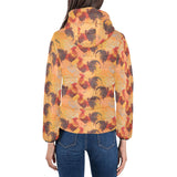 red rooster chicken cock pattern Women's Padded Hooded Jacket