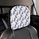 Eggplant Pattern Print Design 05 Car Headrest Cover