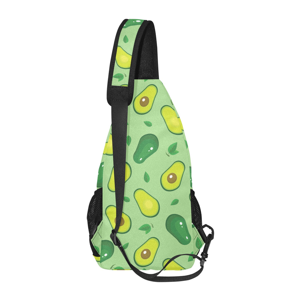 Avocado pattern green background All Over Print Chest Bag