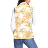 hand drawn orange fruit pattern Women's Padded Vest