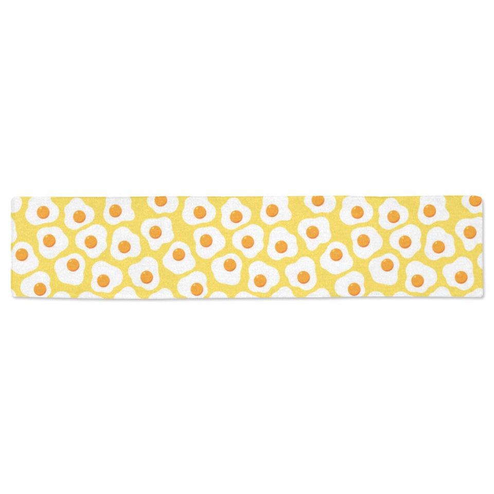 Fried Eggs Pattern Print Design 05 Table Runner