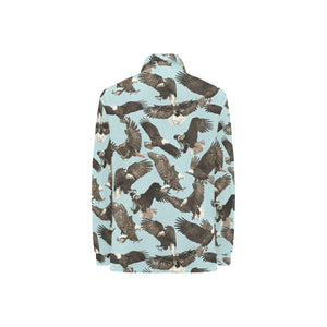 Eagle Pattern Print Design 01 Women's Long Sleeve Polo Shirt