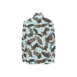 Eagle Pattern Print Design 01 Women's Long Sleeve Polo Shirt