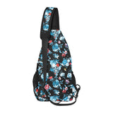 Skull flower roses leave pattern All Over Print Chest Bag