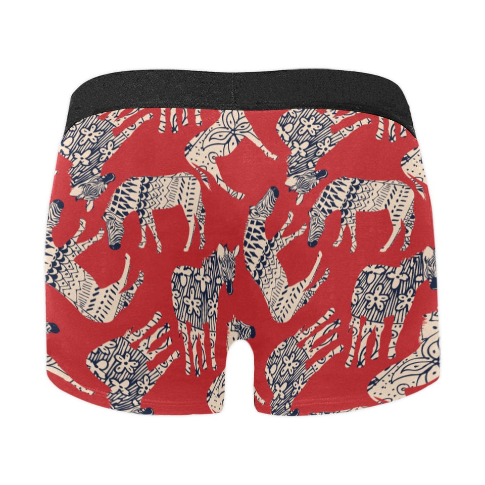 Zebra abstract red background Men's All Over Print Boxer Briefs Men's Underwear