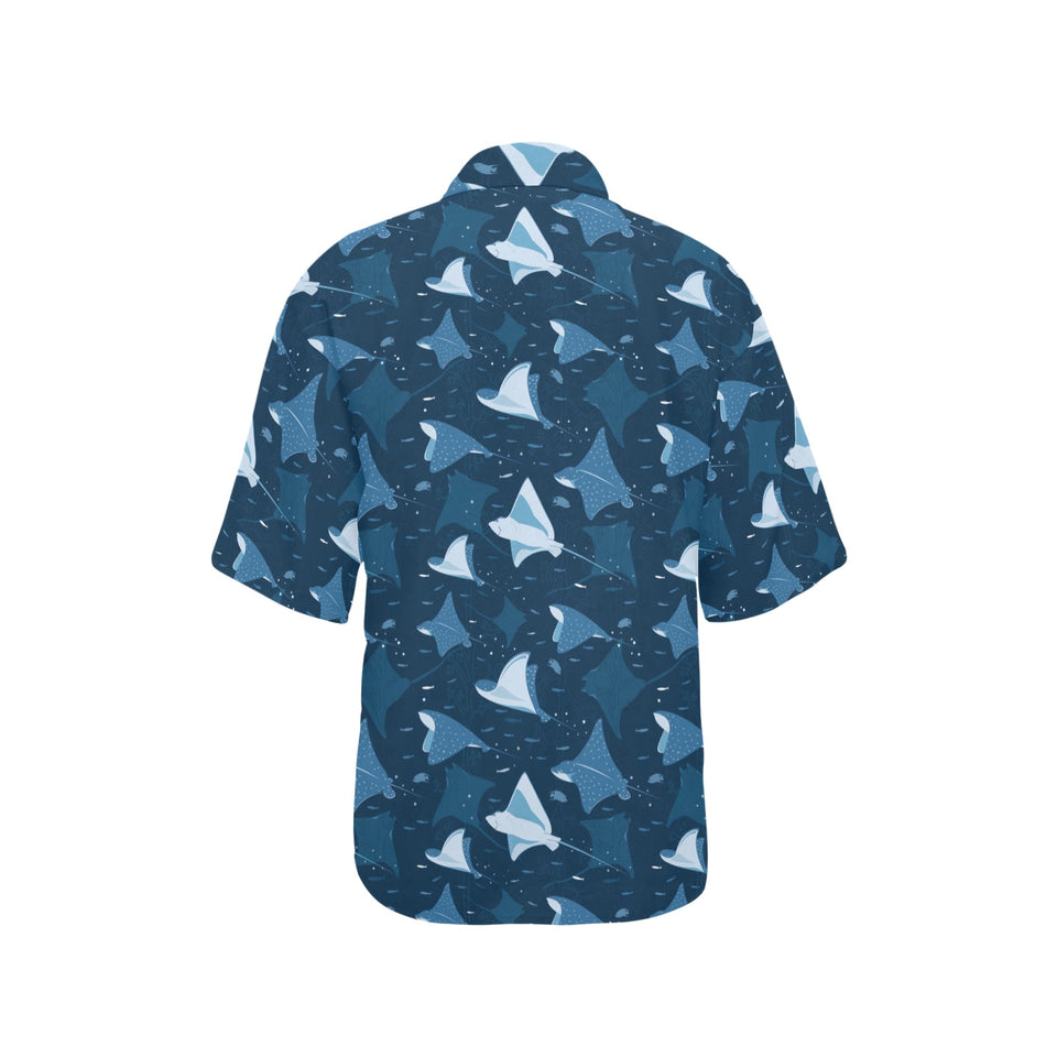 Stingray Pattern Print Design 04 Women's All Over Print Hawaiian Shirt