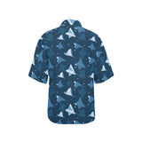 Stingray Pattern Print Design 04 Women's All Over Print Hawaiian Shirt
