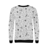 Spider web cobweb pattern Women's Crew Neck Sweatshirt