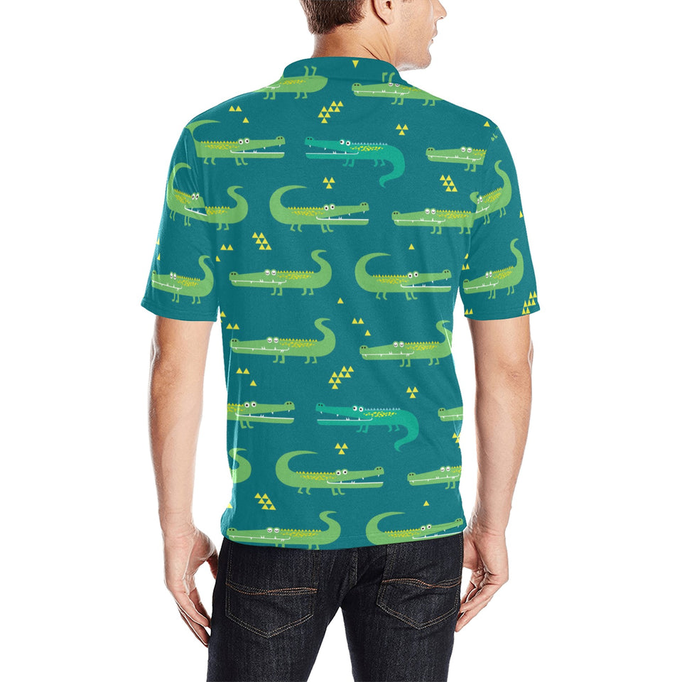 Crocodile pattern Men's All Over Print Polo Shirt