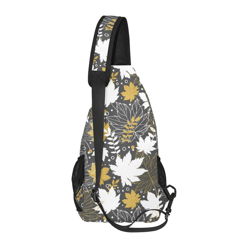 Beautiful gold autumn maple leaf pattern All Over Print Chest Bag