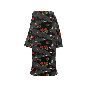 Eagle Pattern Print Design 04 Blanket Robe with Sleeves