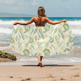 Hand drawn sea turtle fish pattern Beach Towel