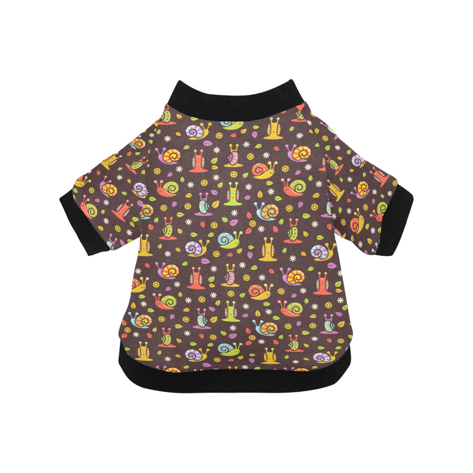 Snail Pattern Print Design 02 All Over Print Pet Dog Round Neck Fuzzy Shirt